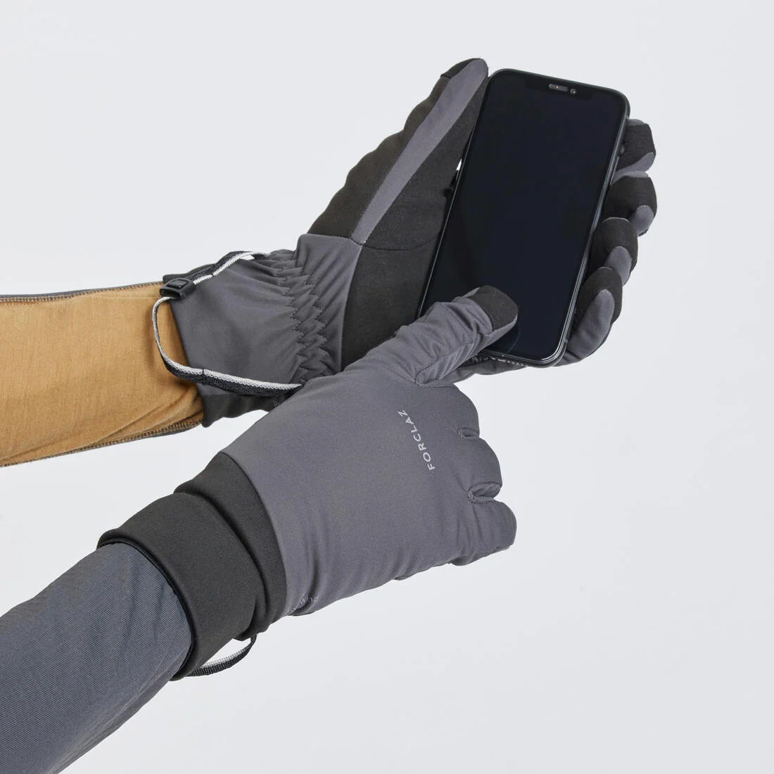 Adults’ windproof tactile trekking gloves, MT900 - Grey — تصویر 6
