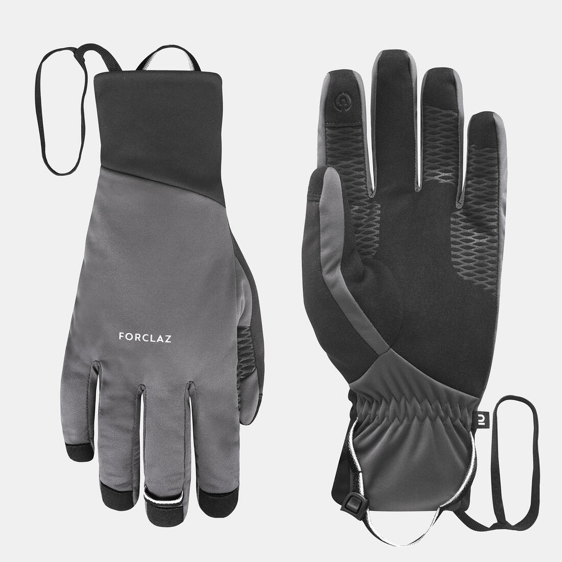 Adults’ windproof tactile trekking gloves, MT900 - Grey — تصویر 2