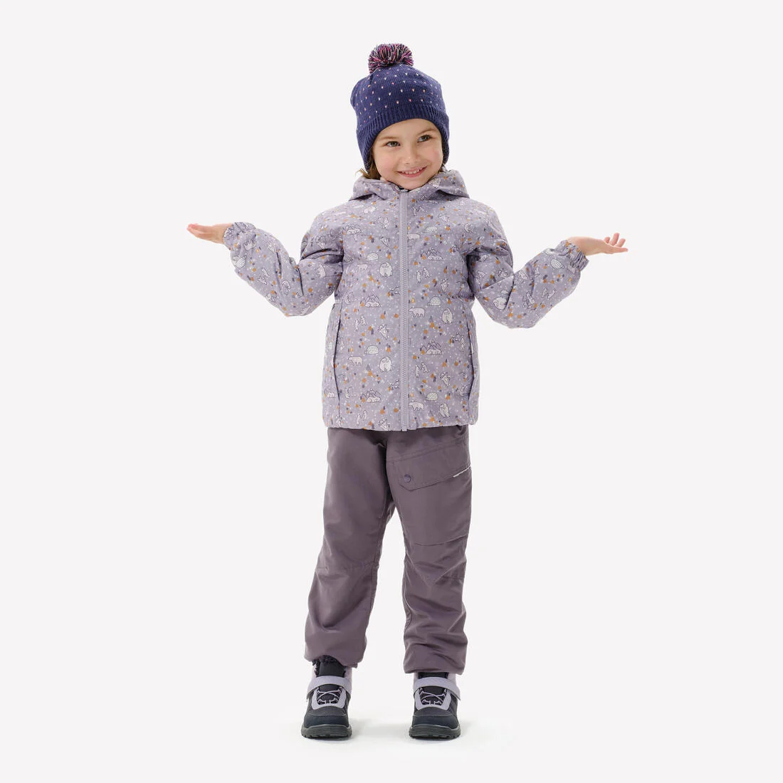 CHILDREN'S WARM WATER REPELLENT HIKING TROUSERS - SH100 X-WARM - AGE 2-6 — تصویر 2