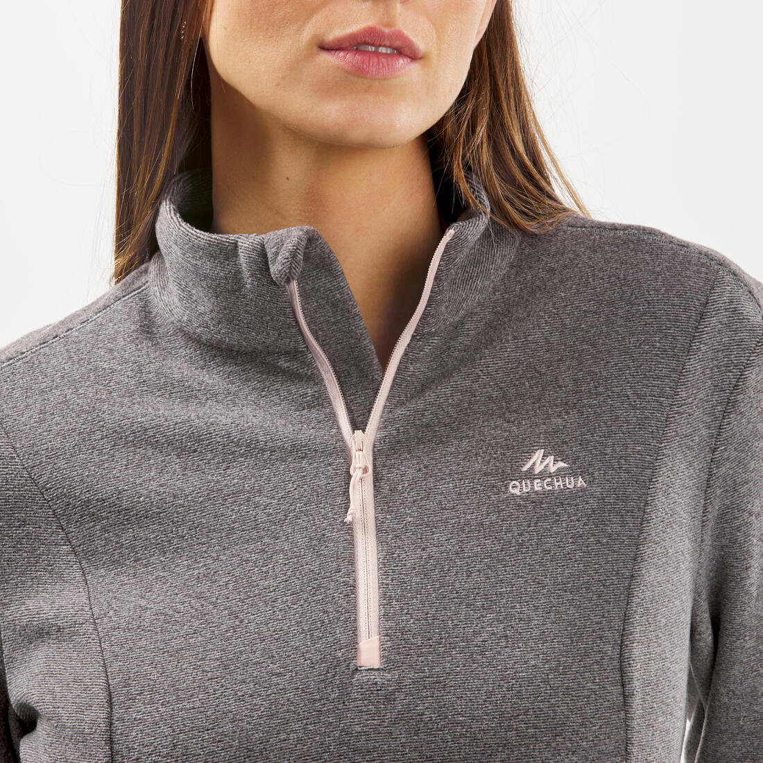 Women's Mountain Hiking Fleece MH100 - Grey — تصویر 4