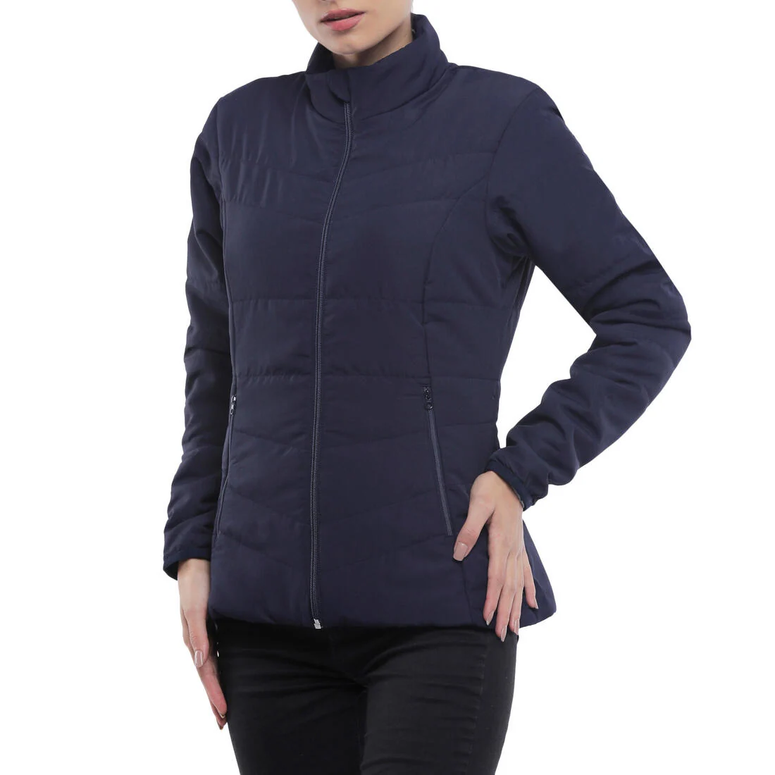 Women’s synthetic trekking down jacket MT50 5°C - Blue — تصویر 2