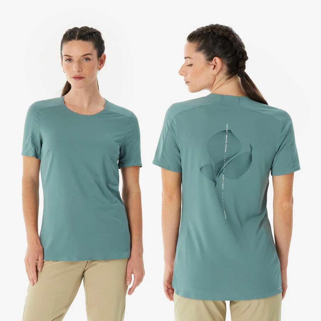 Women’s short-sleeved hiking t-shirt, MH500 — تصویر 1