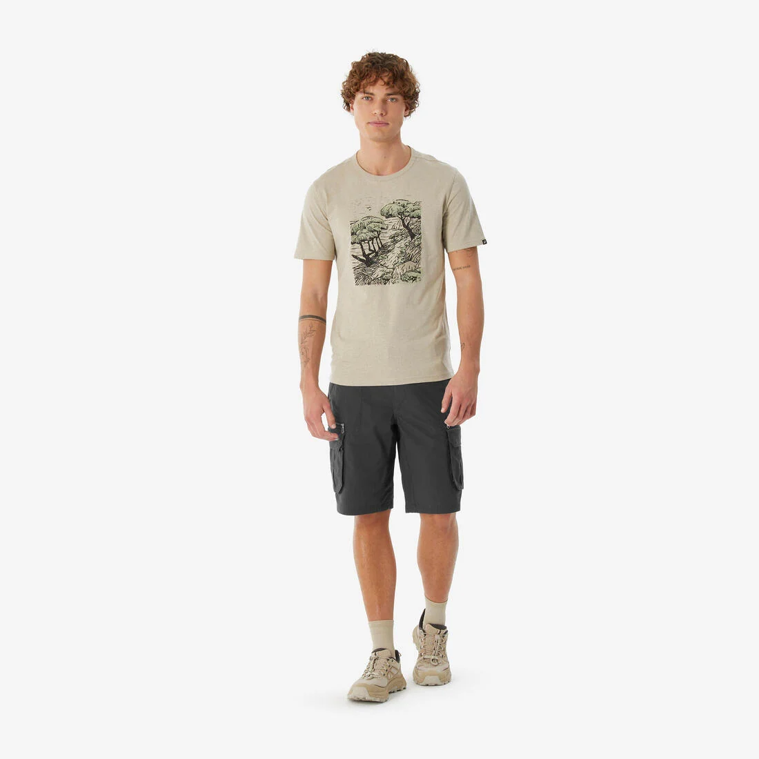 Men’s short-sleeved hiking t-shirt, NH100 — تصویر 8