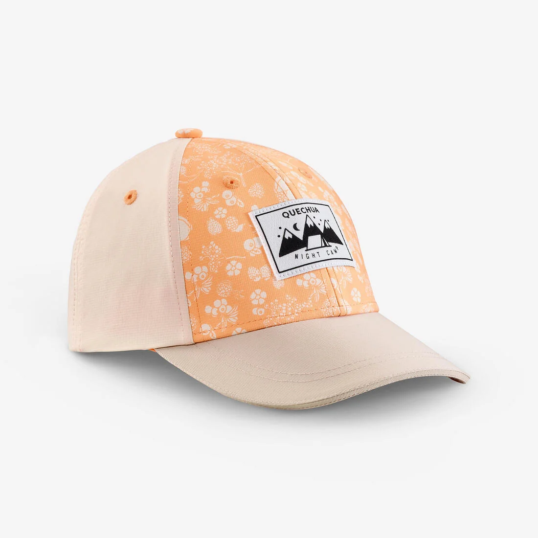 Kids’ hiking cap, MH100 - Beige, Orange Design — تصویر 3