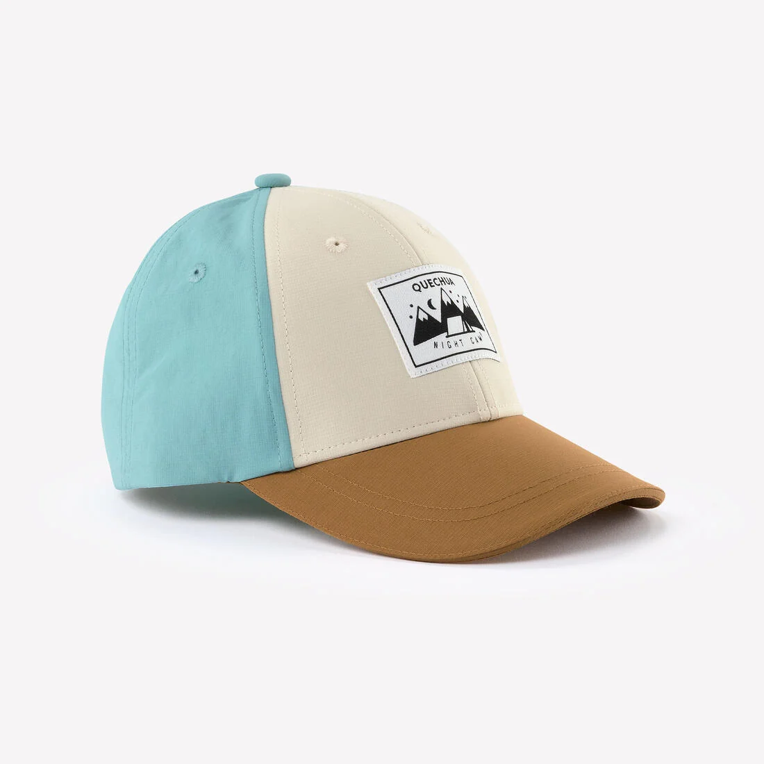 Kids’ hiking cap, MH100 - Beige, Orange Design — تصویر 4