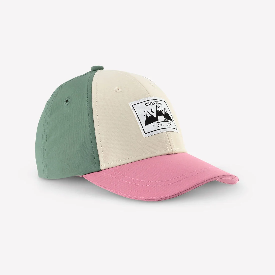 Kids’ hiking cap, MH100 - Beige, Orange Design — تصویر 2