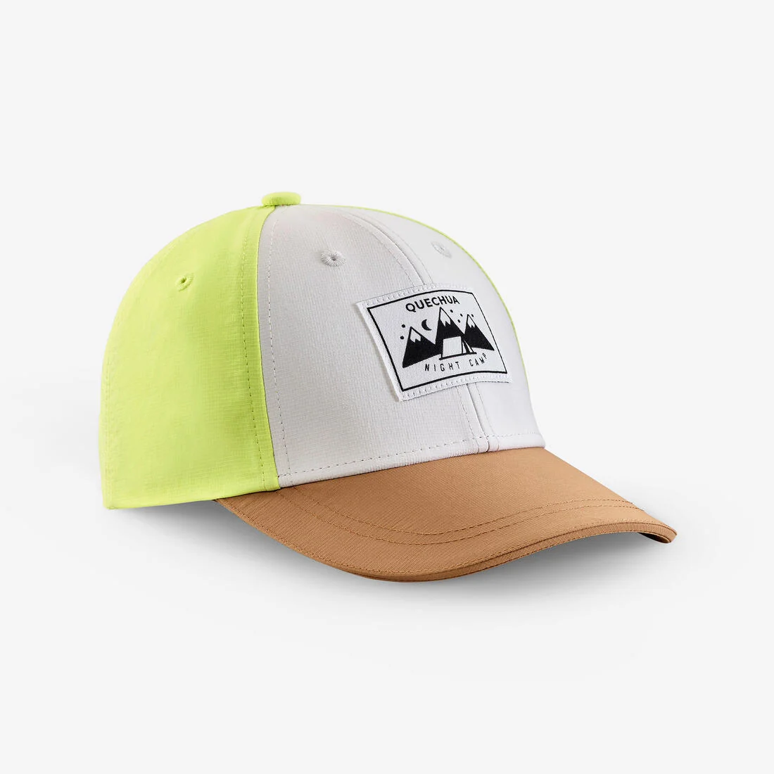 Kids’ hiking cap, MH100 - Beige, Orange Design — تصویر 1