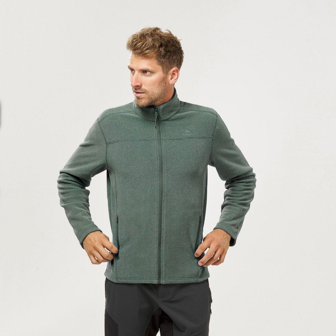 Men’s Mountain Hiking Fleece MH100 Full Zip — تصویر 2