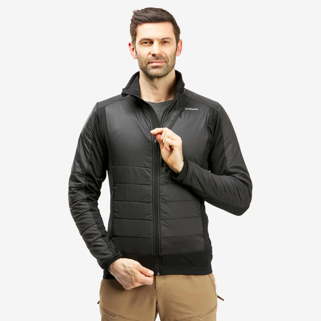 Men’s hybrid warm hiking fleece jacket MH900 Mountain — تصویر 2