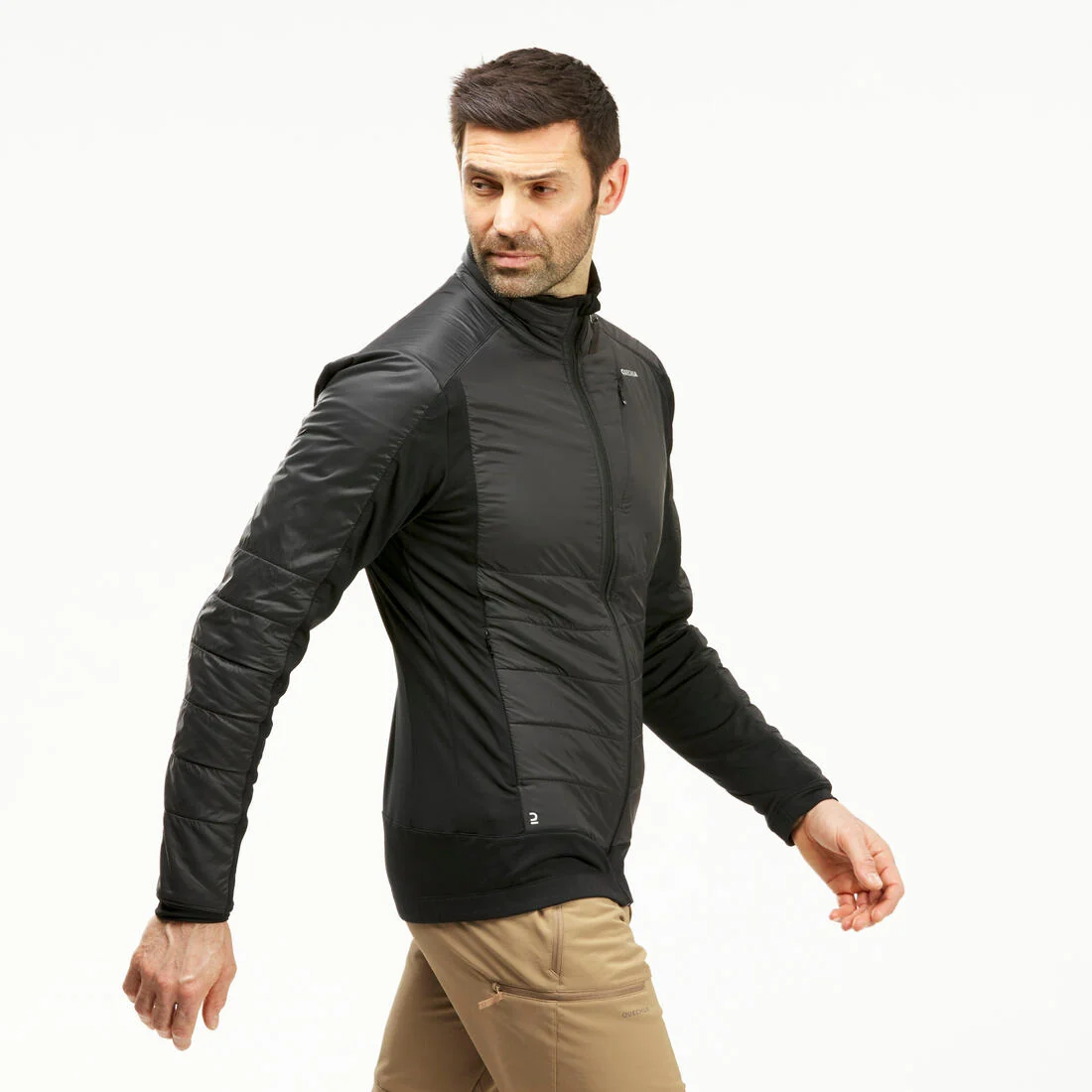 Men’s hybrid warm hiking fleece jacket MH900 Mountain — تصویر 7