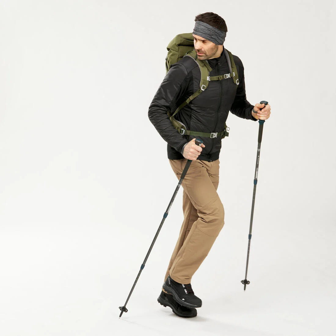 Men’s hybrid warm hiking fleece jacket MH900 Mountain — تصویر 3