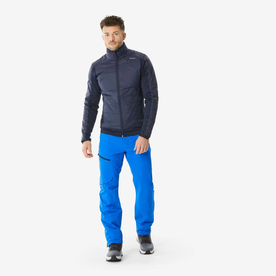 Men’s hybrid warm hiking fleece jacket MH900 Mountain — تصویر 4