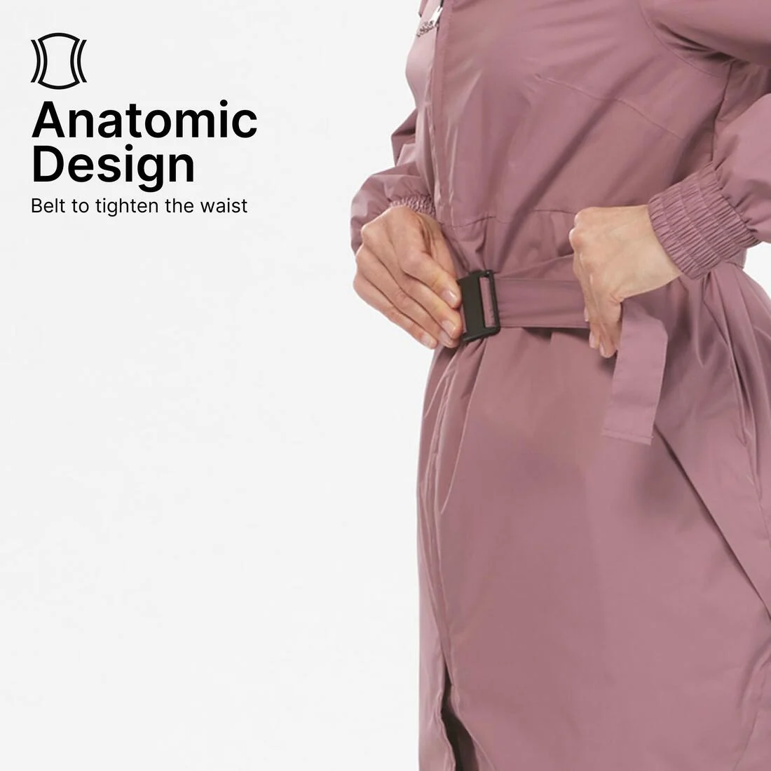 Women’s waterproof hiking jacket, Raincut Long — تصویر 4