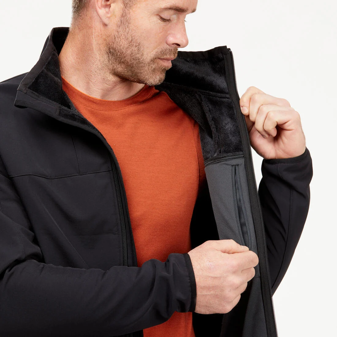 Men’s windproof softshell trekking jacket MT100 — تصویر 8