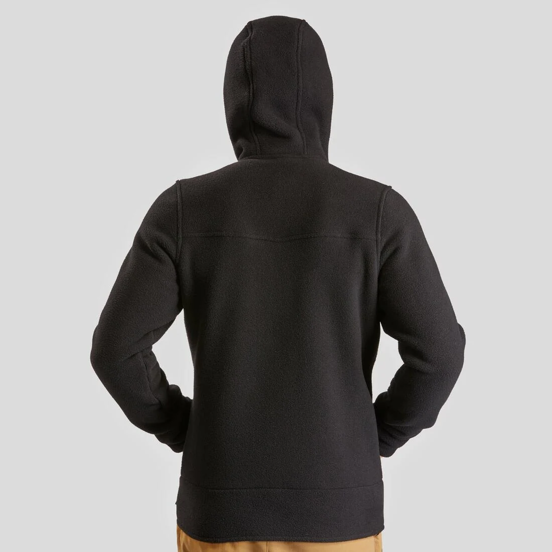 Men’s warm hiking fleece jacket, NH500 - Black — تصویر 5