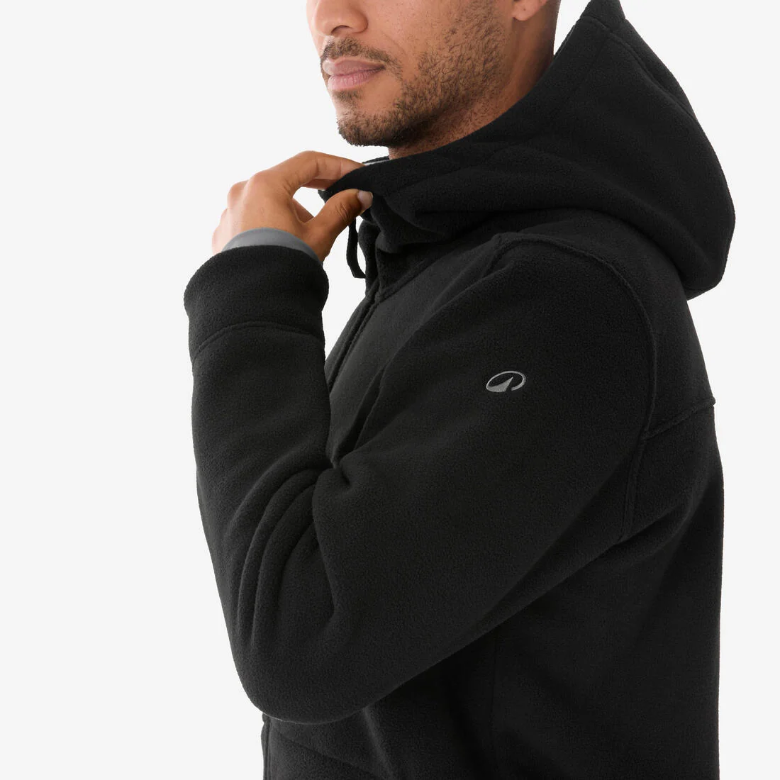 Men’s warm hiking fleece jacket, NH500 - Black — تصویر 8