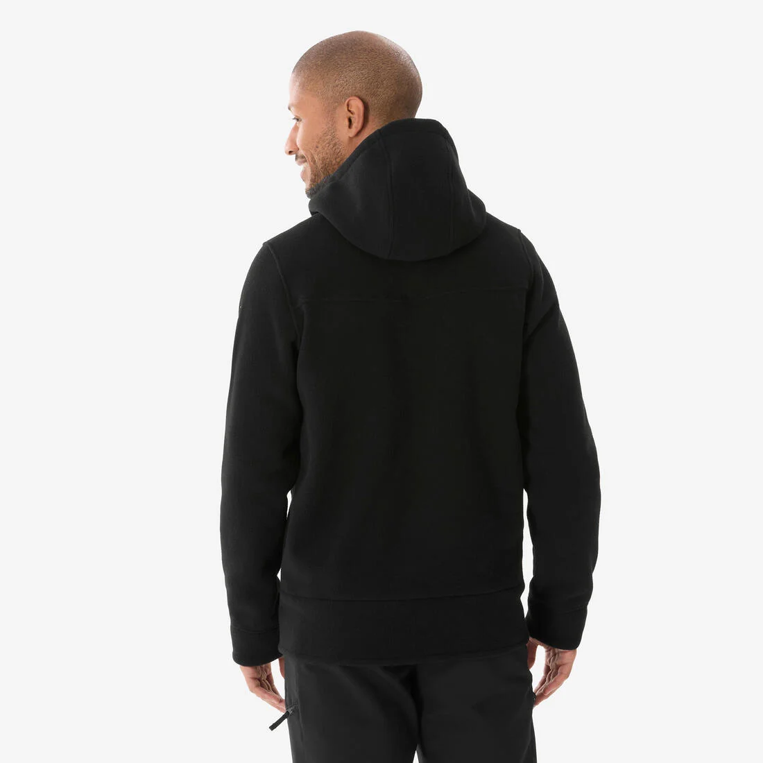 Men’s warm hiking fleece jacket, NH500 - Black — تصویر 4