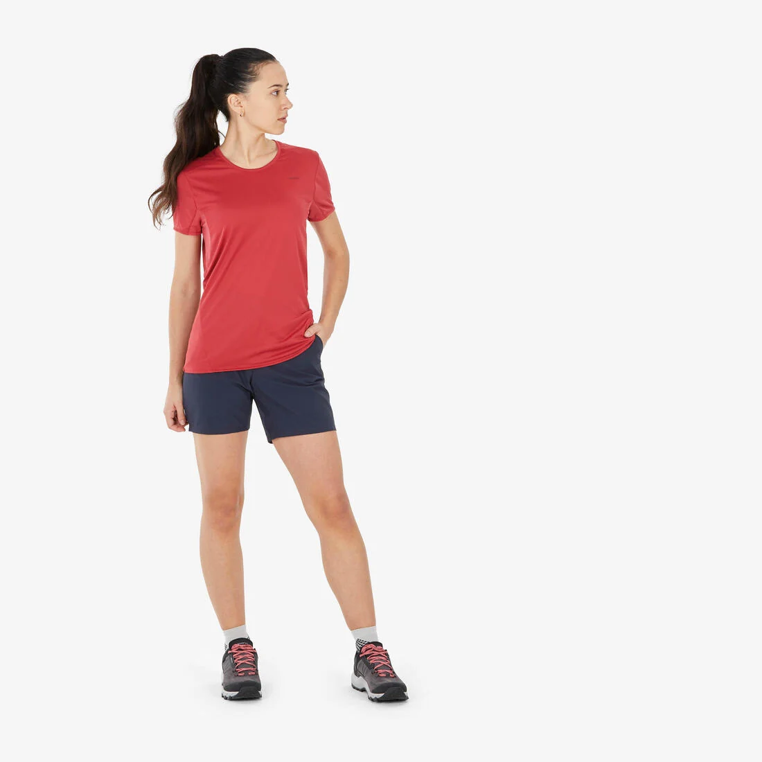 Women’s Mountain Walking Short-Sleeved T-Shirt MH100 — تصویر 4