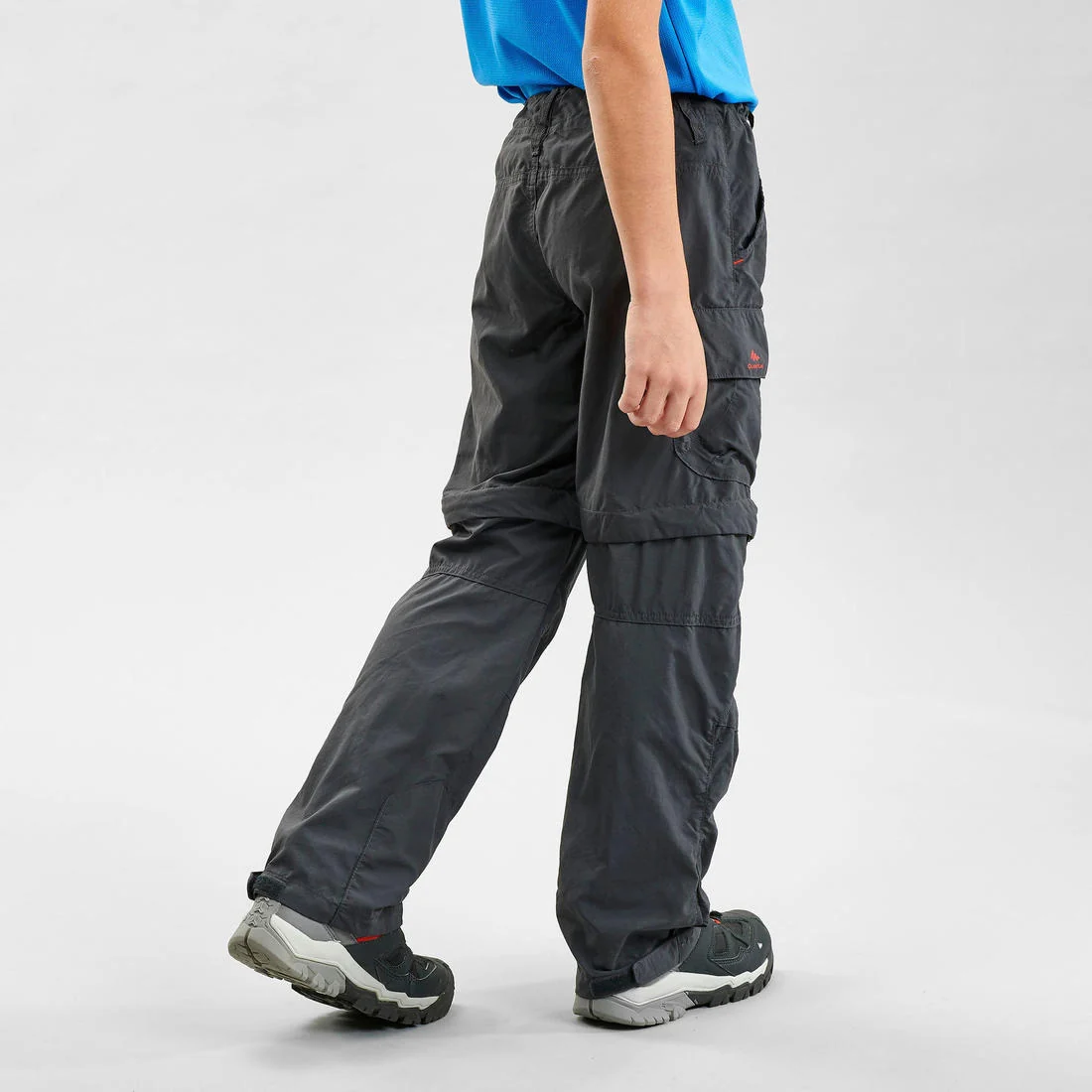 Kids’ convertible hiking trousers, 7-15 years, MH500 - Black — تصویر 4