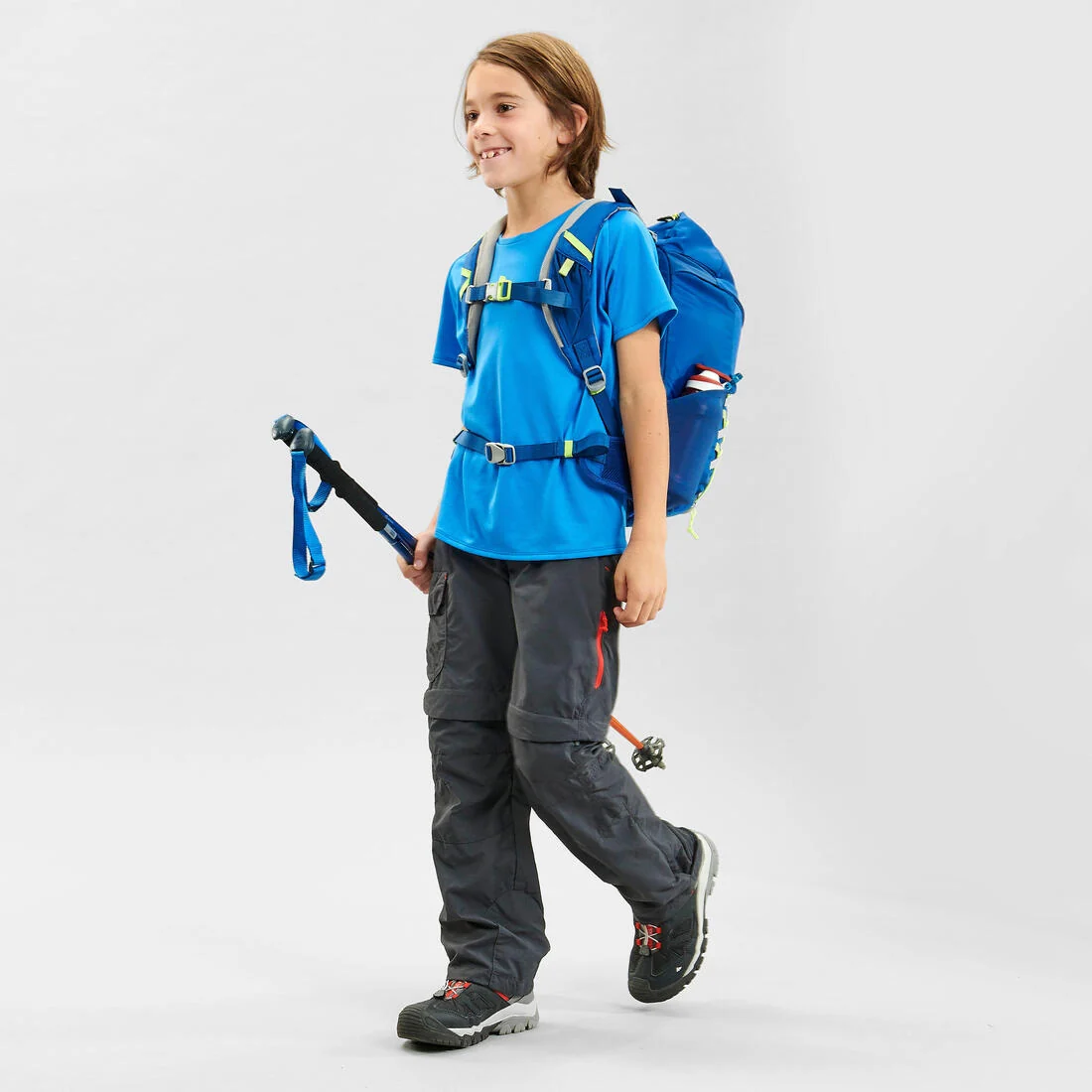 Kids’ convertible hiking trousers, 7-15 years, MH500 - Black — تصویر 2