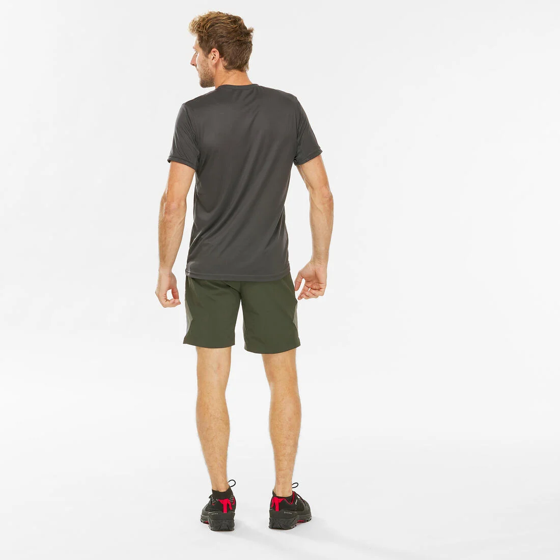 Men's Hiking Synthetic Short-Sleeved T-Shirt MH100 — تصویر 4