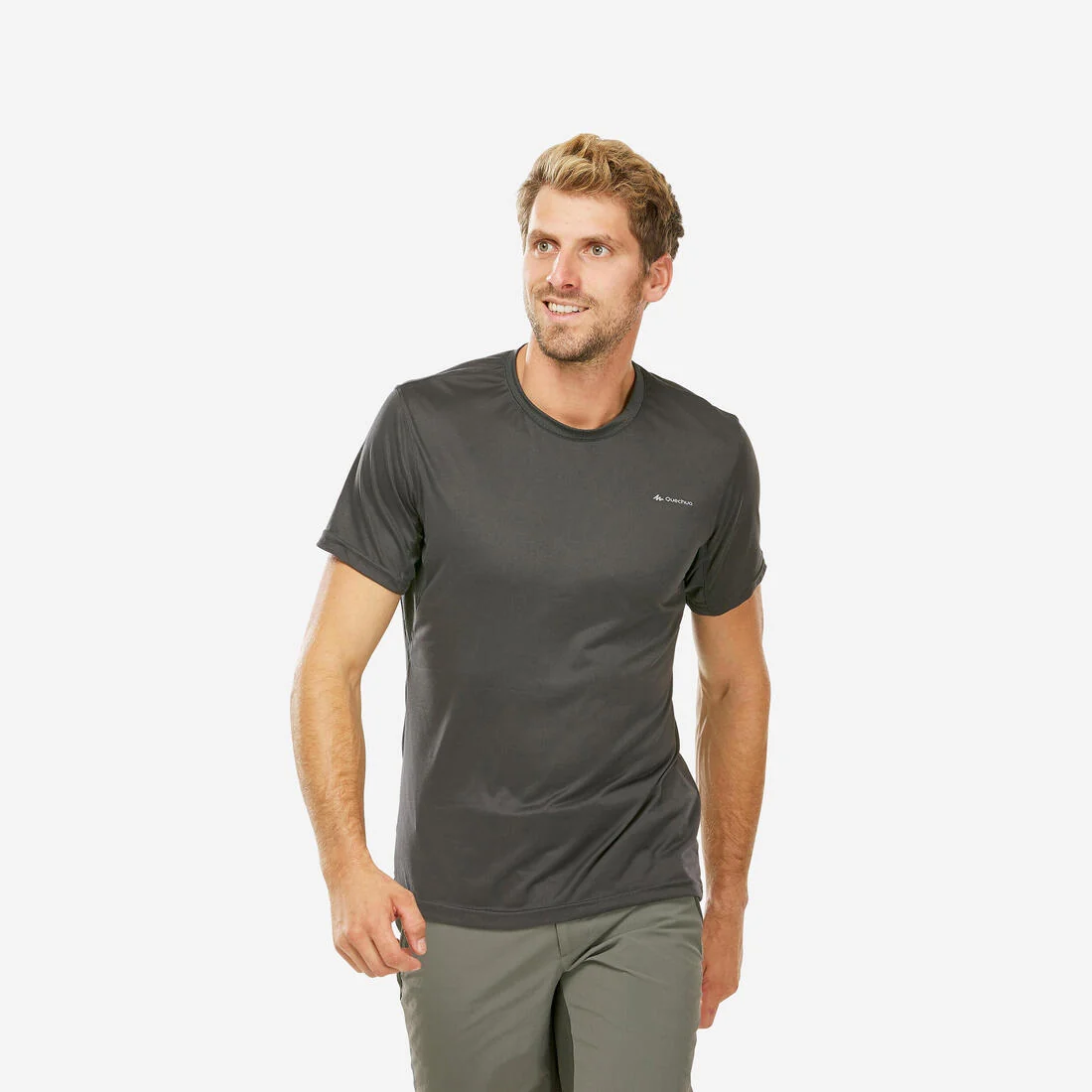 Men's Hiking Synthetic Short-Sleeved T-Shirt MH100 — تصویر 1