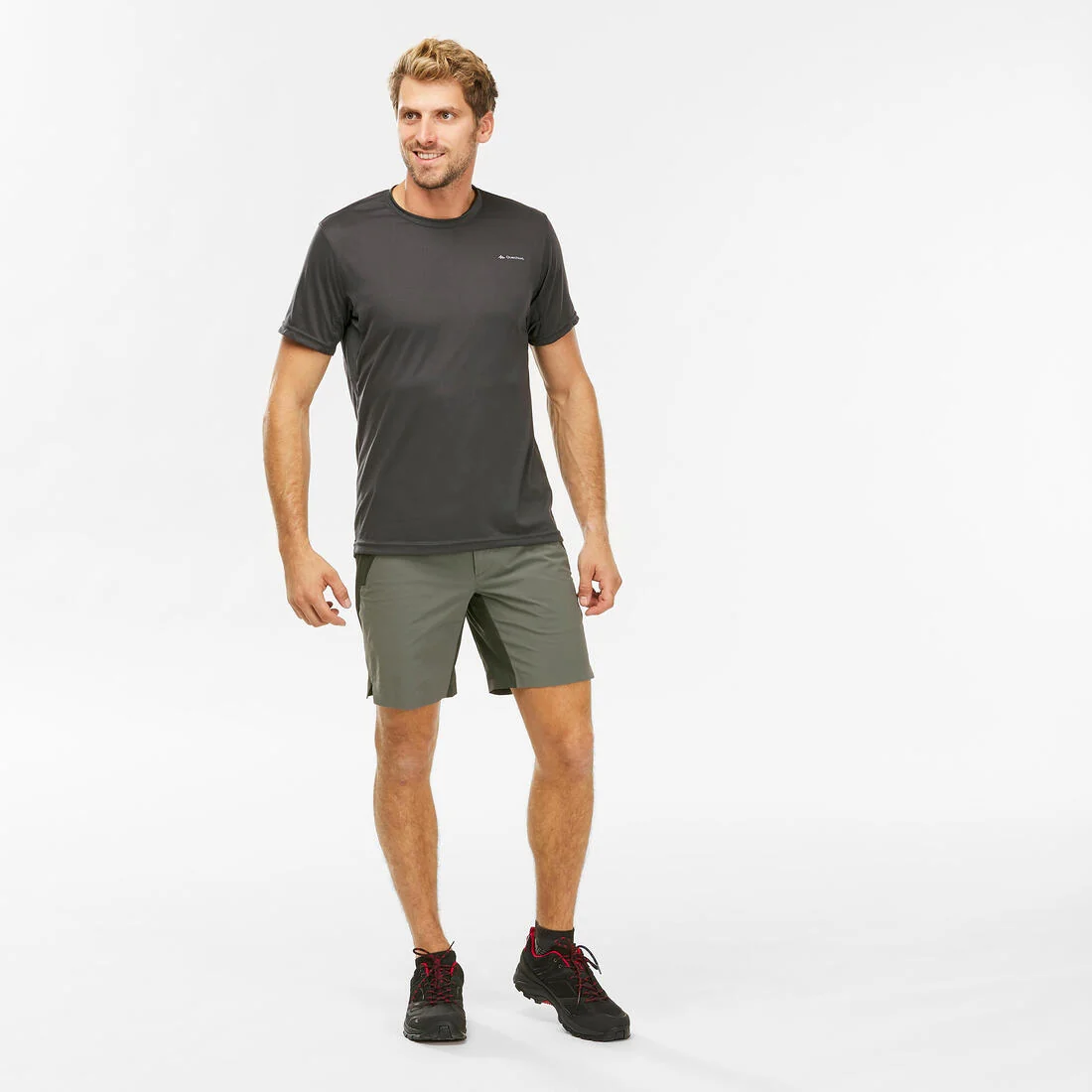 Men's Hiking Synthetic Short-Sleeved T-Shirt MH100 — تصویر 6