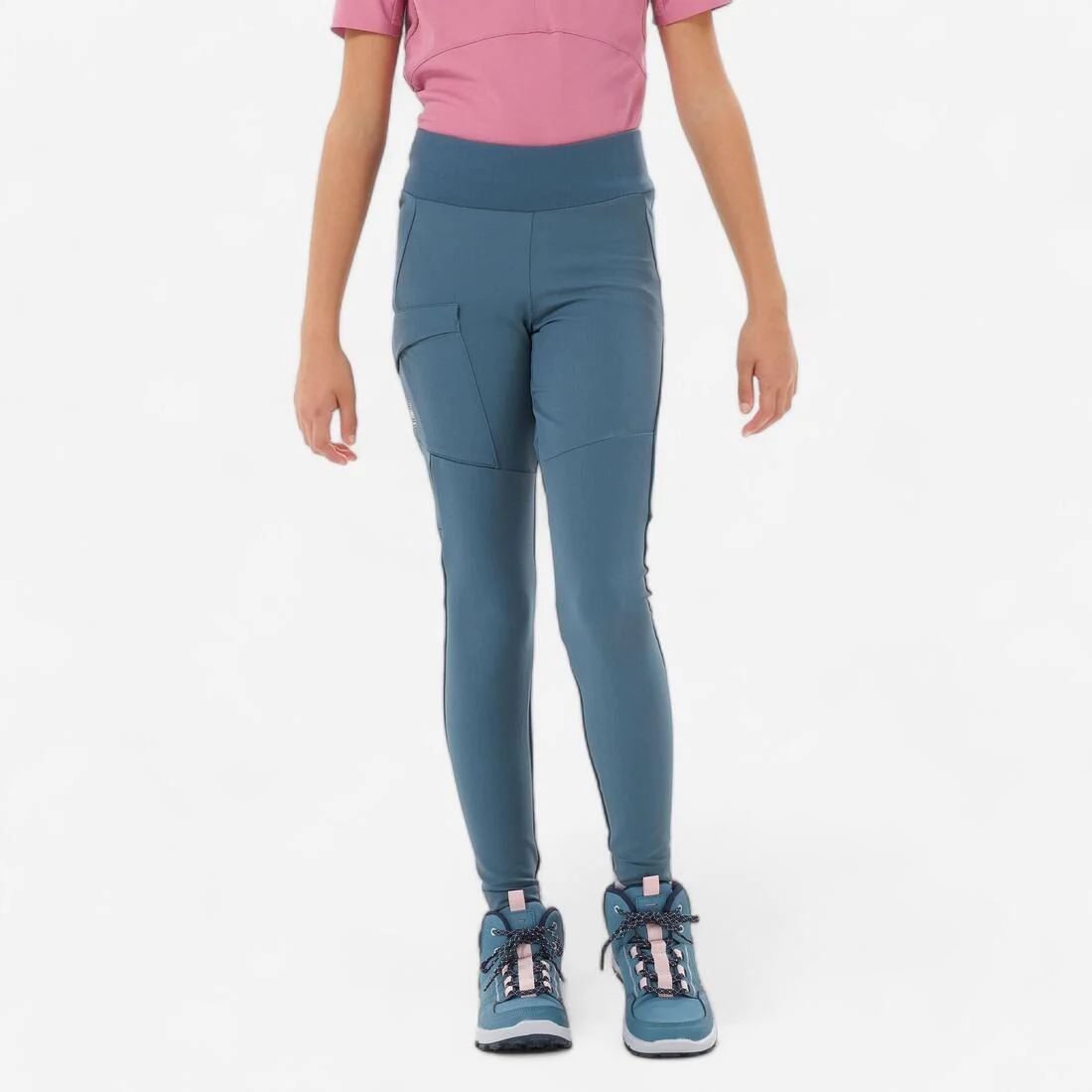 Kids’ hiking leggings, 7-15 years, MH500 - Blue — تصویر 1