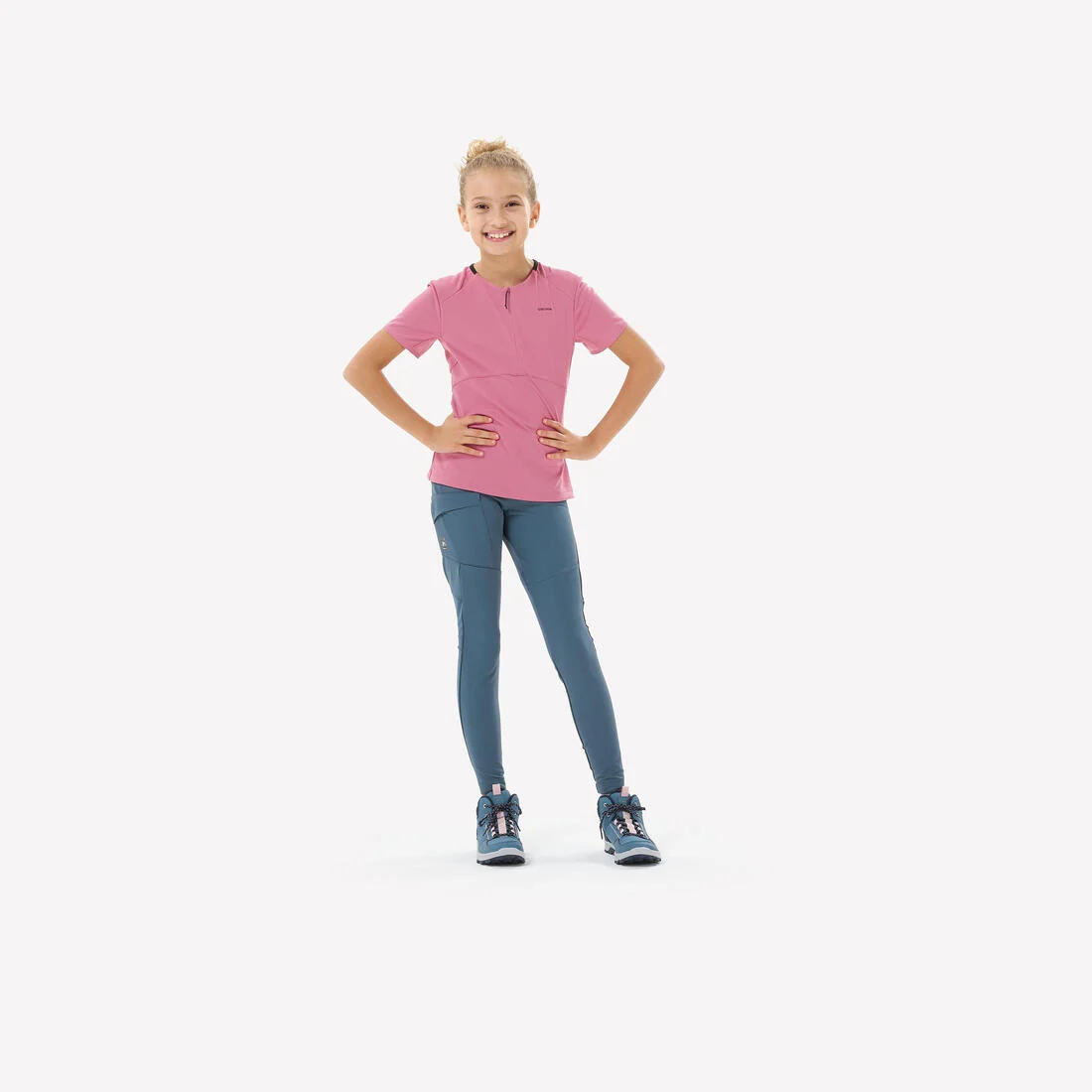 Kids’ hiking leggings, 7-15 years, MH500 - Blue — تصویر 2