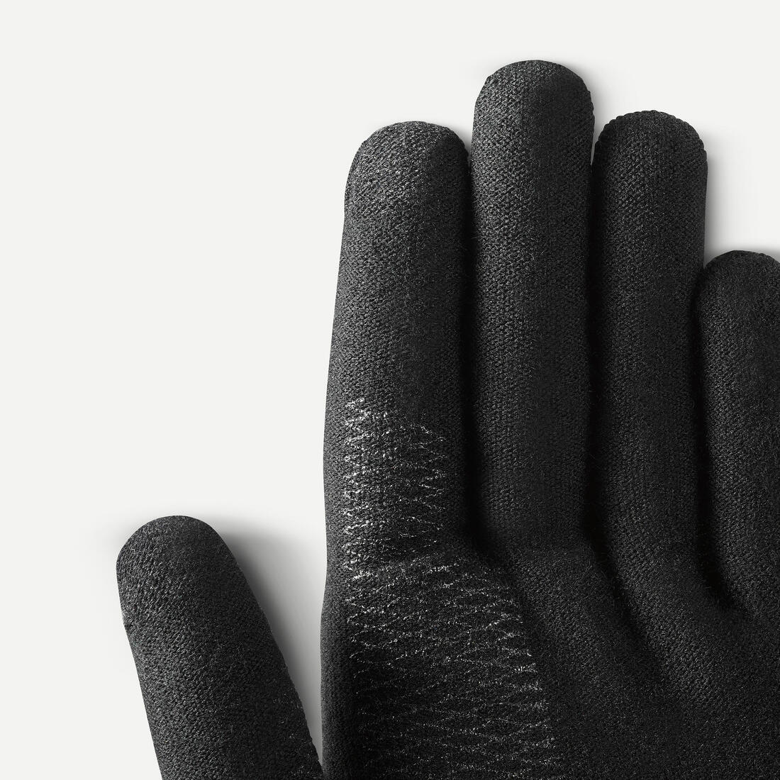 Adults’ trekking seamless liner gloves, MT500 - Black — تصویر 4