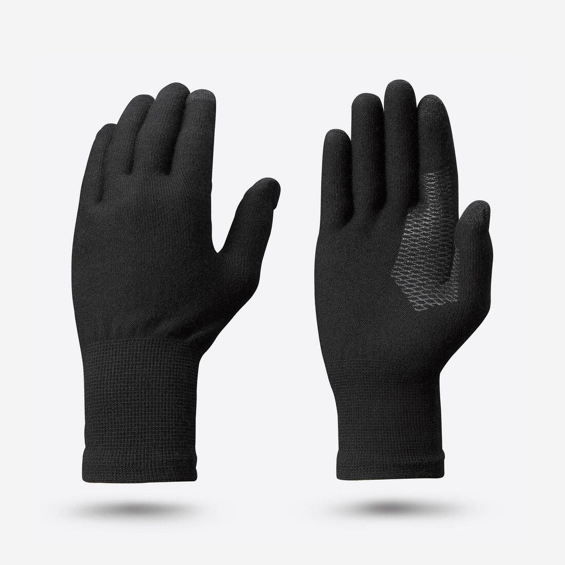 Adults’ trekking seamless liner gloves, MT500 - Black — تصویر 1