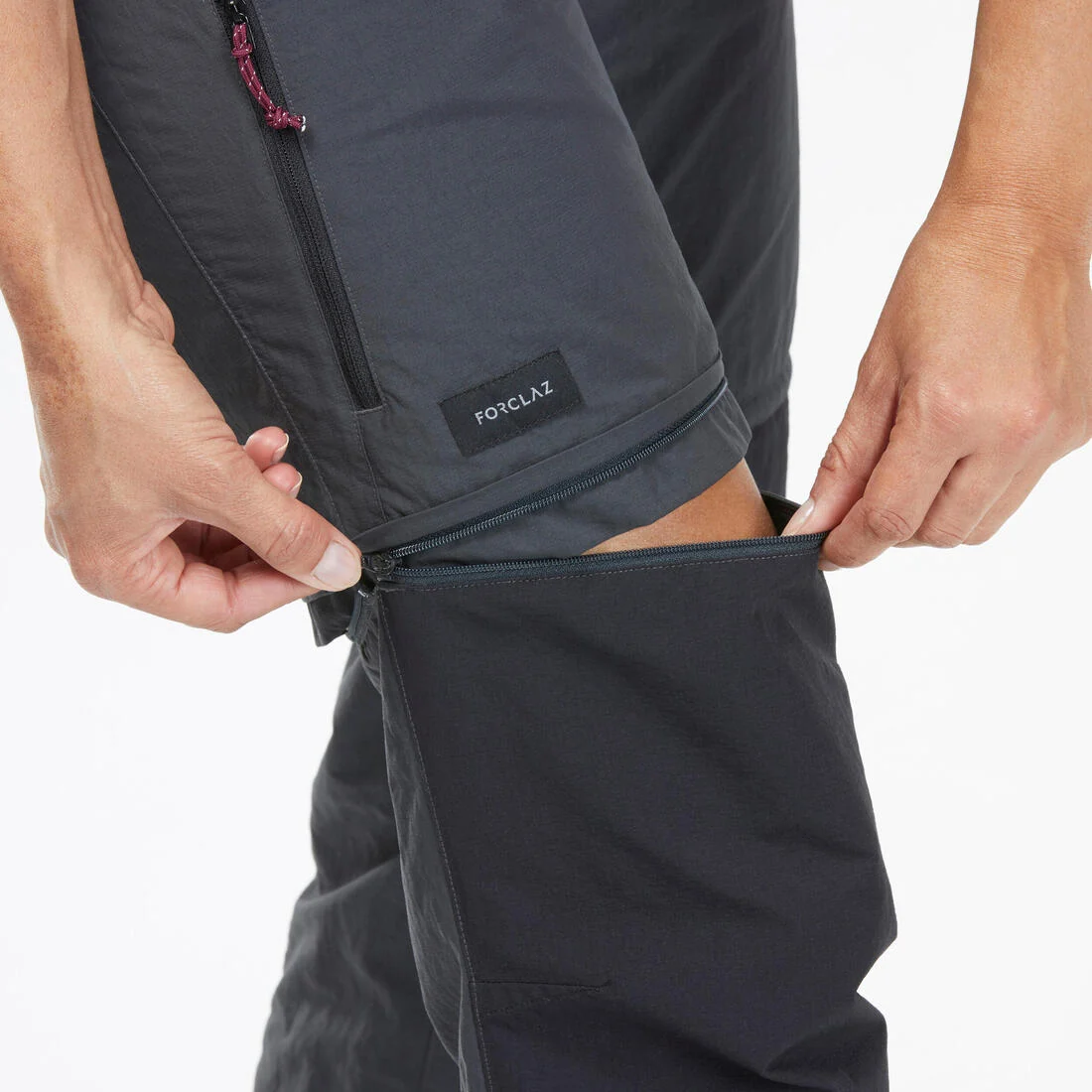 Women's Mountain Trekking 2-in-1 Zip-Off Trousers MT100 - grey — تصویر 6