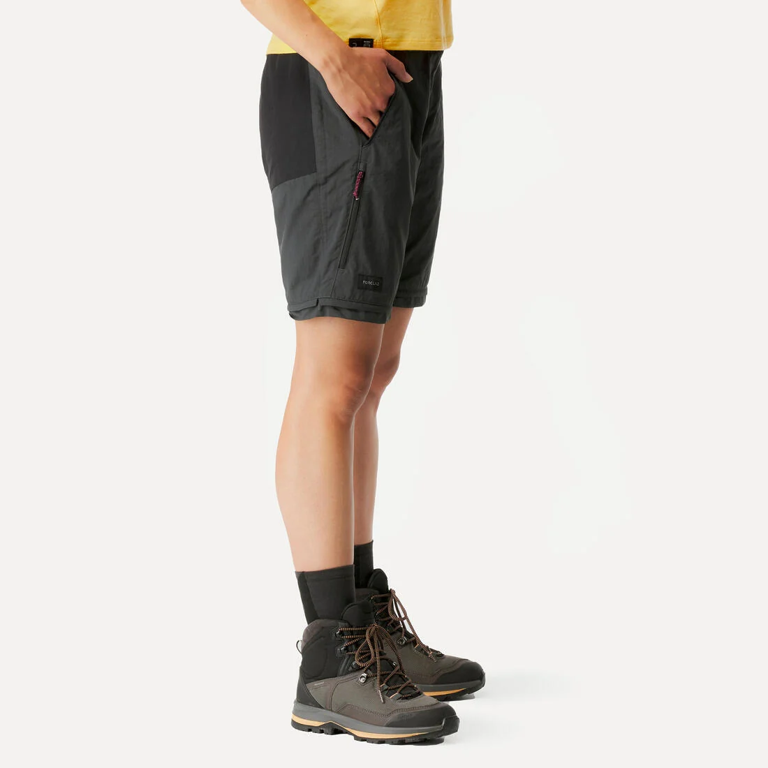 Women's Mountain Trekking 2-in-1 Zip-Off Trousers MT100 - grey — تصویر 4