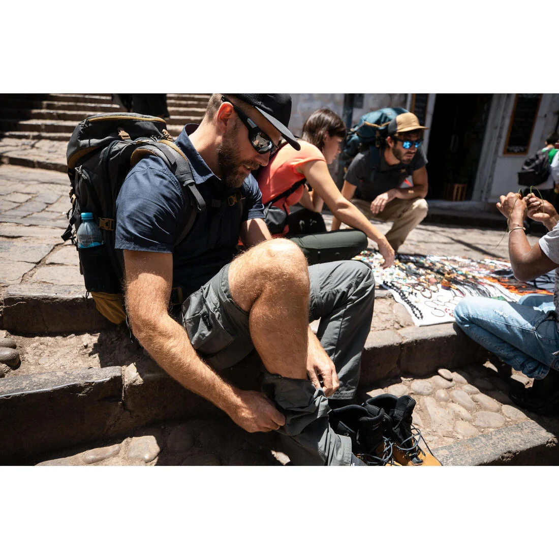 Men’s modular hiking cargo trousers, TRAVEL 500 Modul — تصویر 4