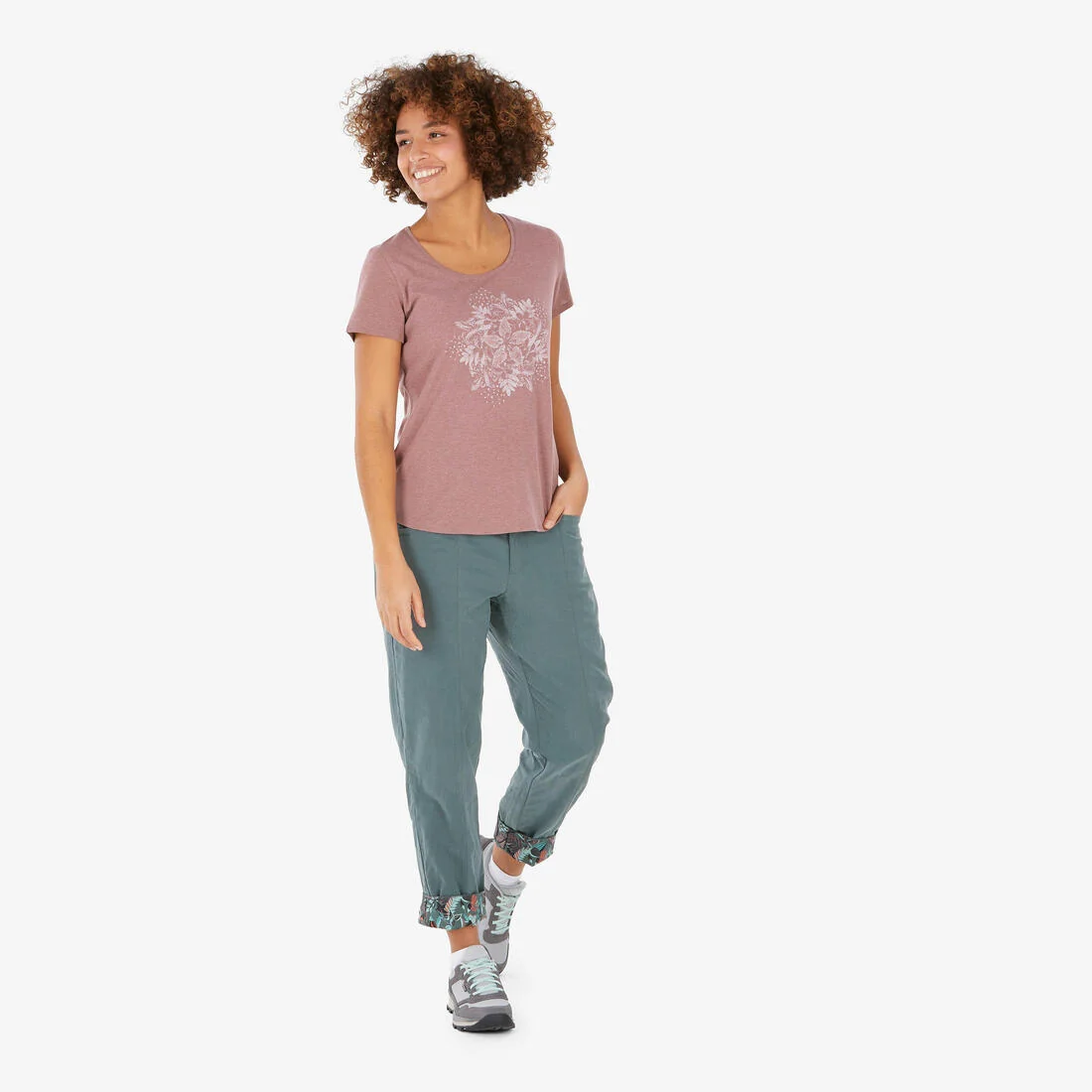 Women's linen hiking trousers NH500 — تصویر 4
