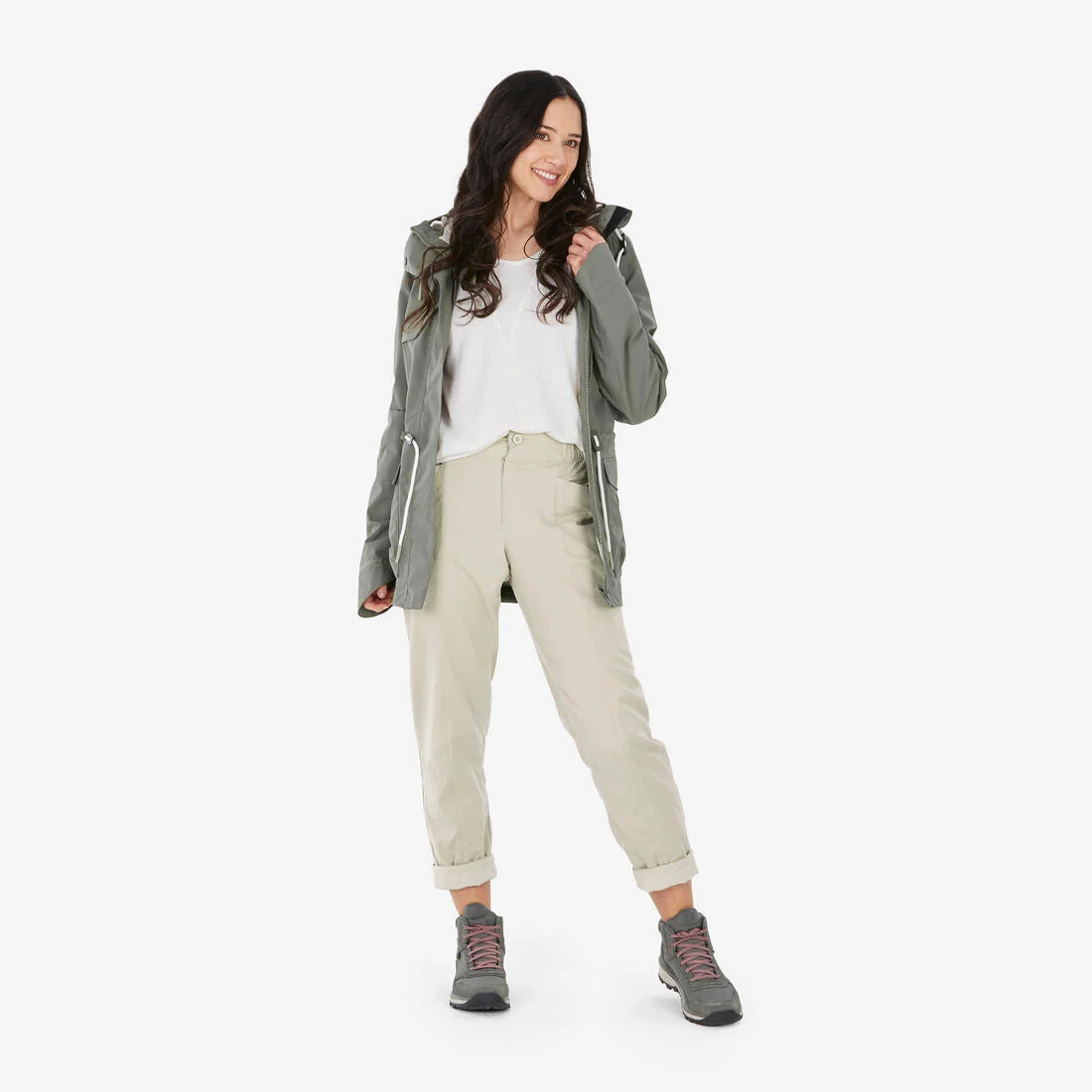 Women's linen hiking trousers NH500 — تصویر 5
