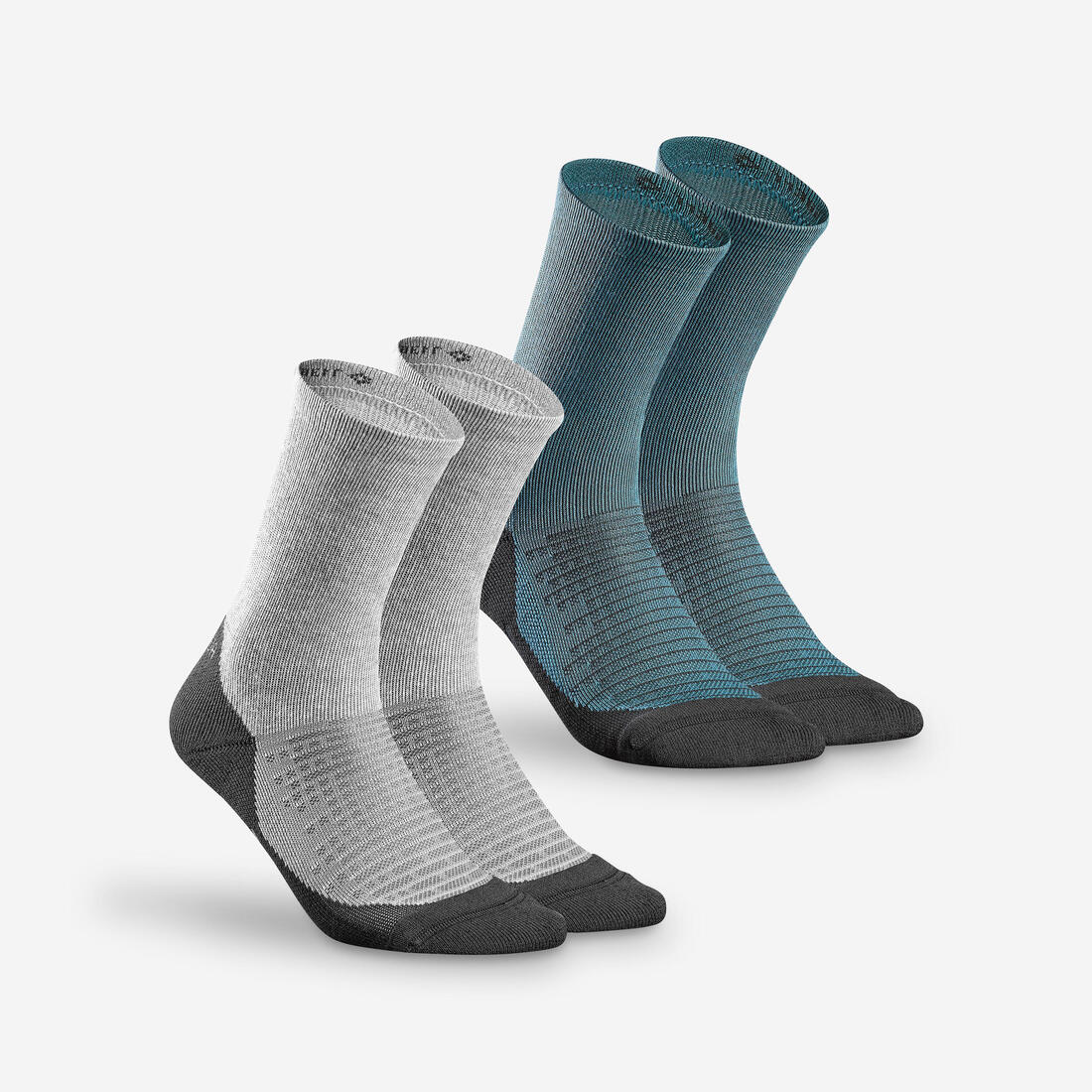 Adults’ high-rise hiking socks (2 pairs), Hike 100 — تصویر 2