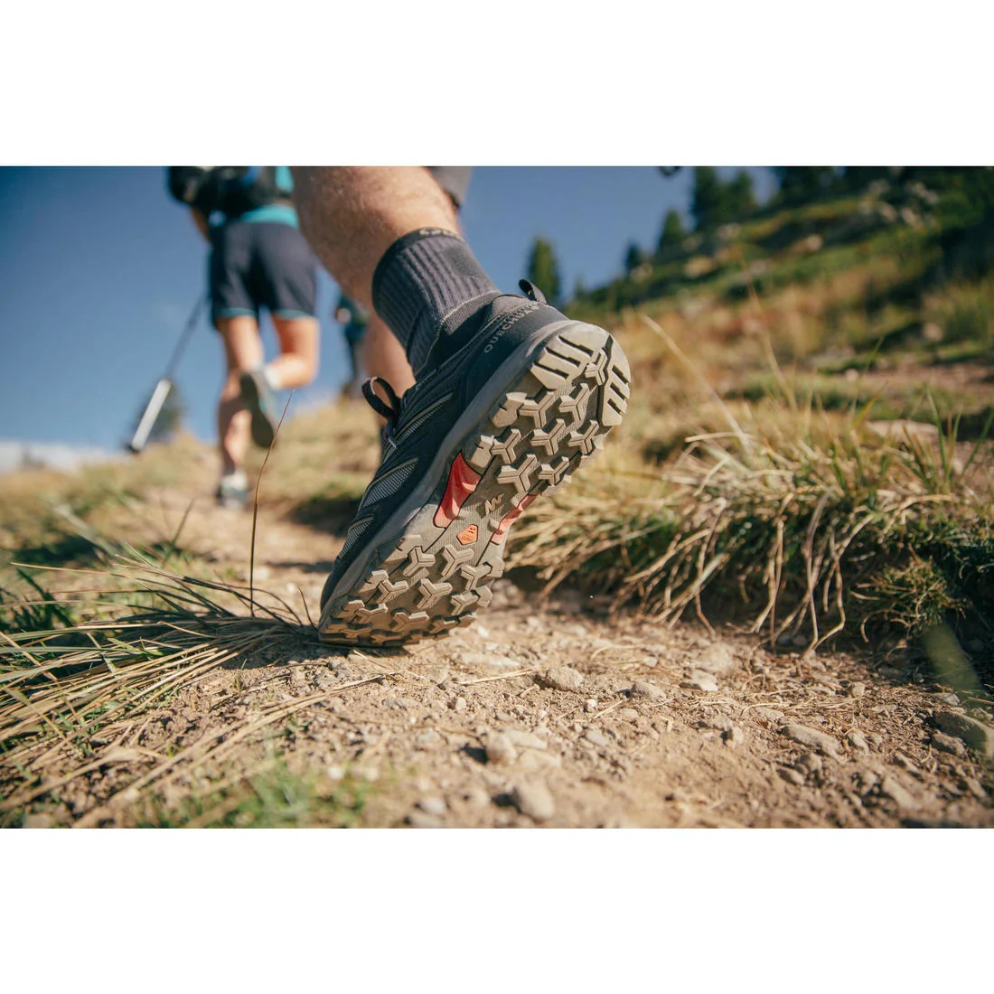 Men’s waterproof mountain hiking boots, MH100 - Grey / Red — تصویر 3