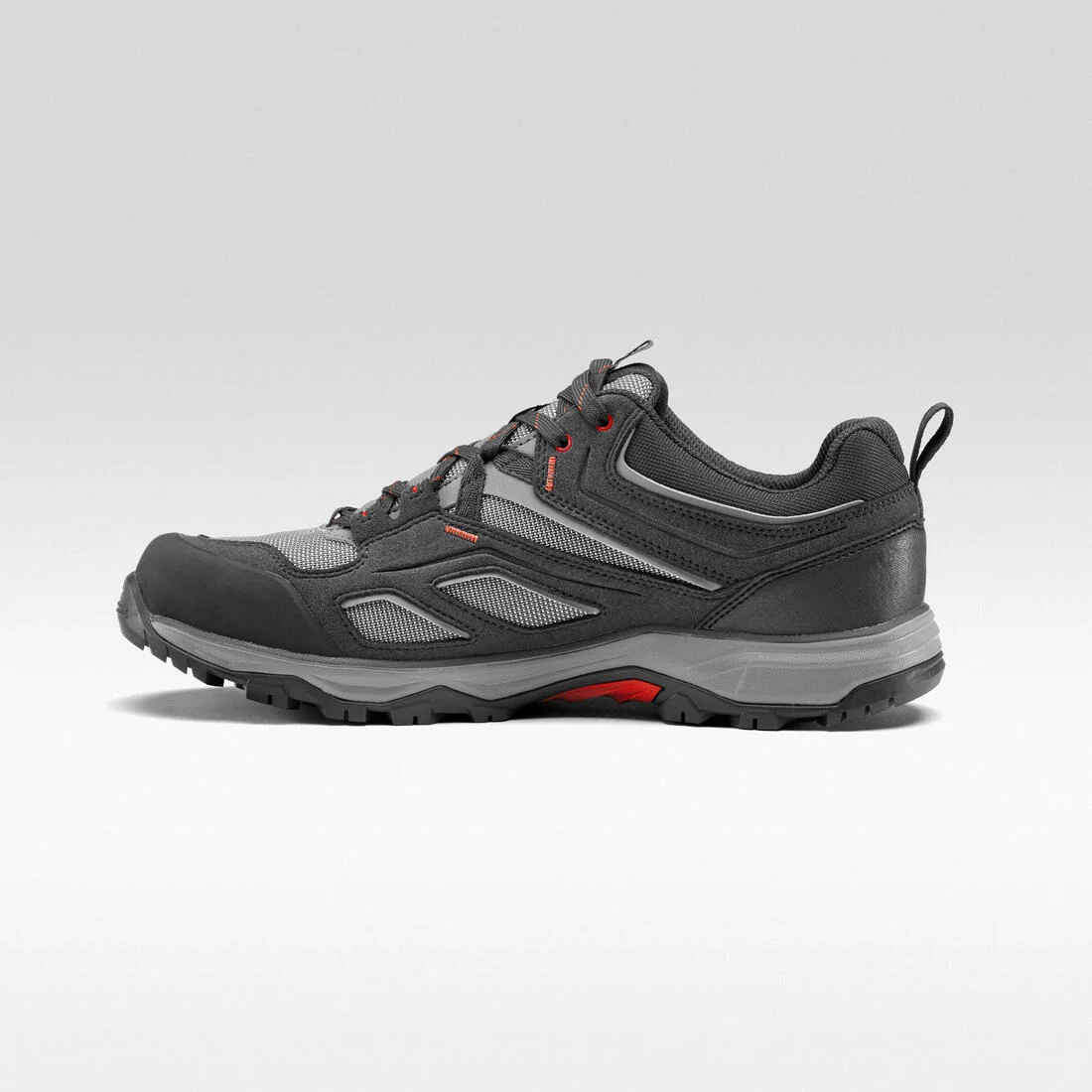 Men’s waterproof mountain hiking boots, MH100 - Grey / Red — تصویر 4