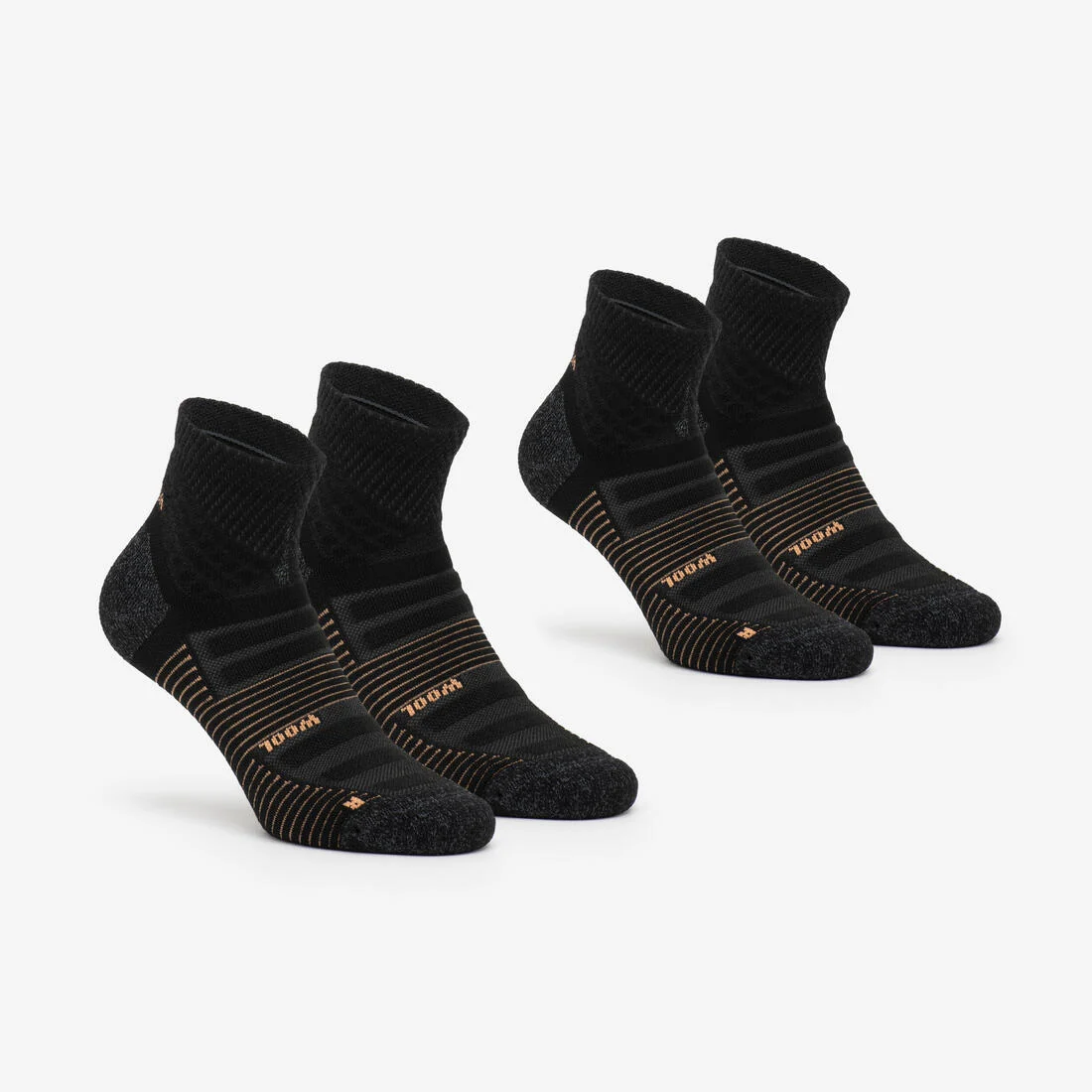 Adults’ mid-length wool hiking socks (2 pairs), Hike 900 — تصویر 2
