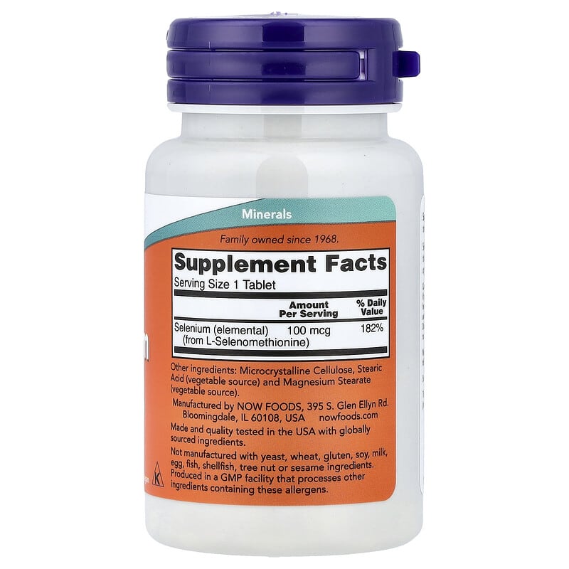 NOW Foods Selenium 100mcg — تصویر 2