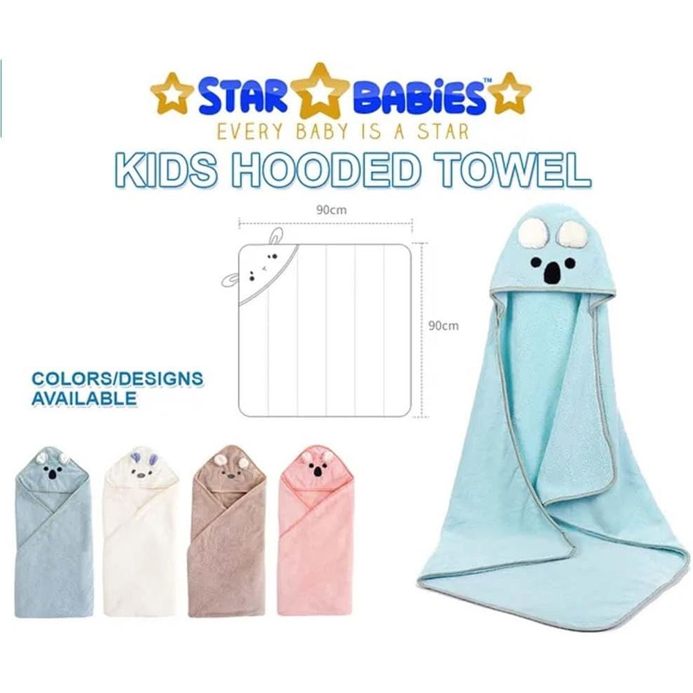 Star Babies - Microfiber Hooded Towel With Reusable Changing Mat - White — تصویر 3