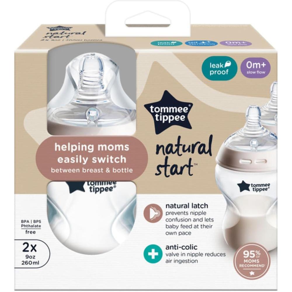 Tommee Tippee Closer to Nature Feeding Bottle, 260mlx2-Clear — تصویر 2