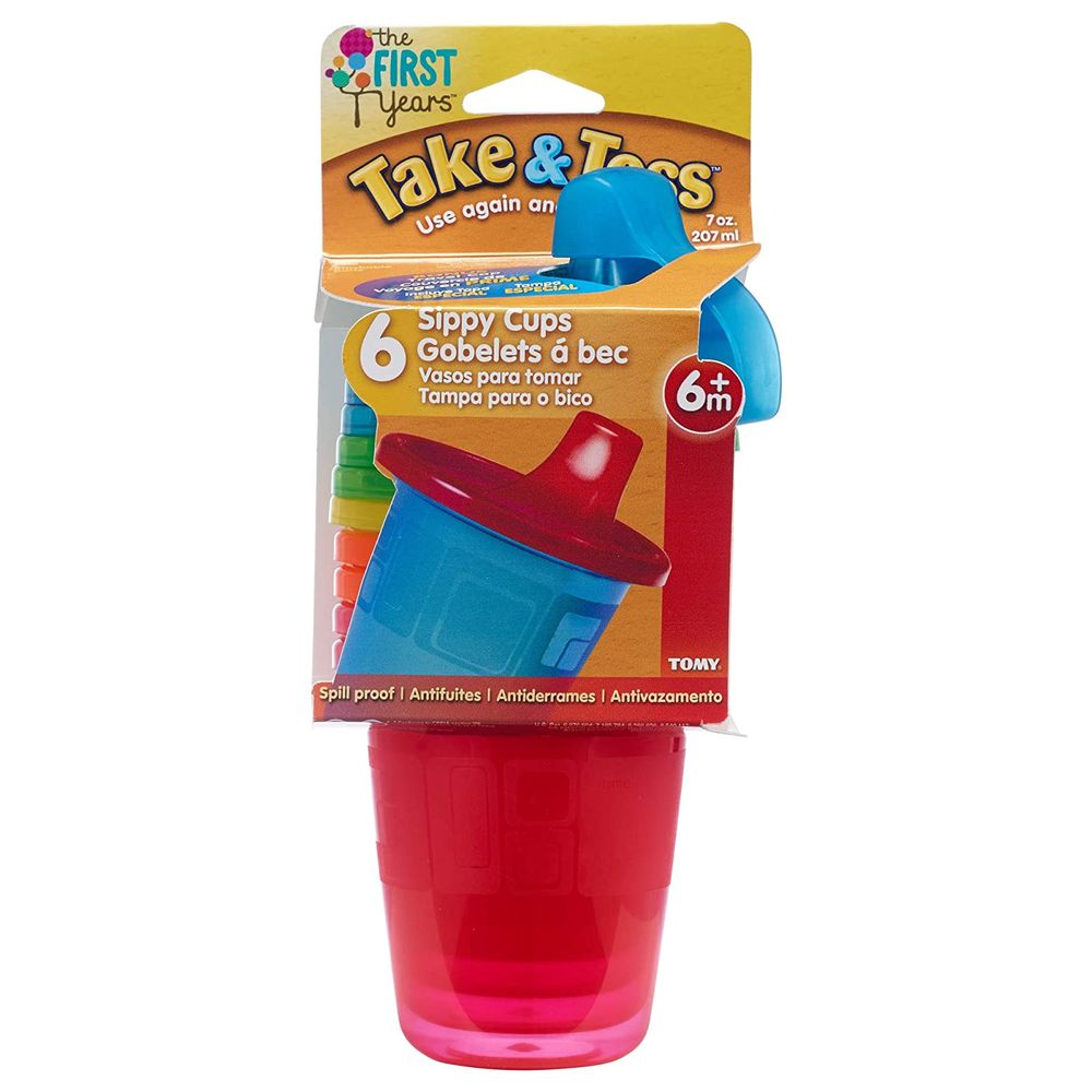 The First Years - Take & Toss 7oz Spill-Proof Sippy Cups Pack of 6 — تصویر 2