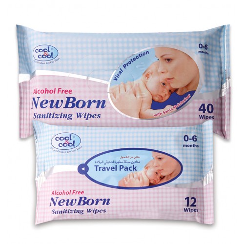 Cool & Cool New Born Sanitizing Wipes (40s) — تصویر 1