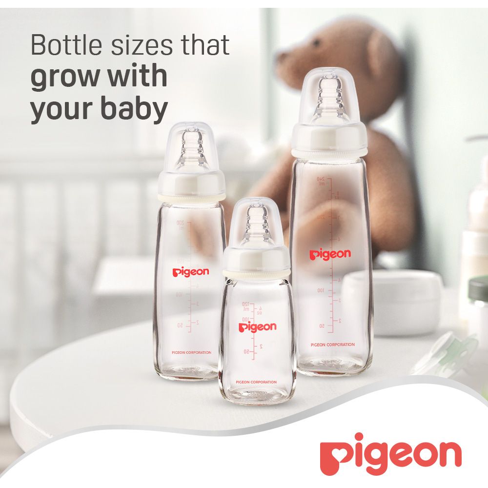 Pigeon - Glass Feeding Bottle K-8 240ml (Transparent Cap) — تصویر 8