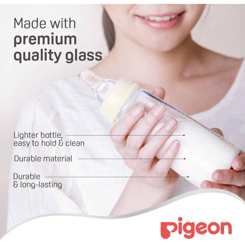Pigeon - Glass Feeding Bottle K-6 200ml (Transparent Cap) — تصویر 5