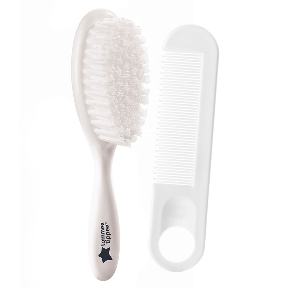 Tommee Tippee Essentials Baby Brush and Comb - White — تصویر 2