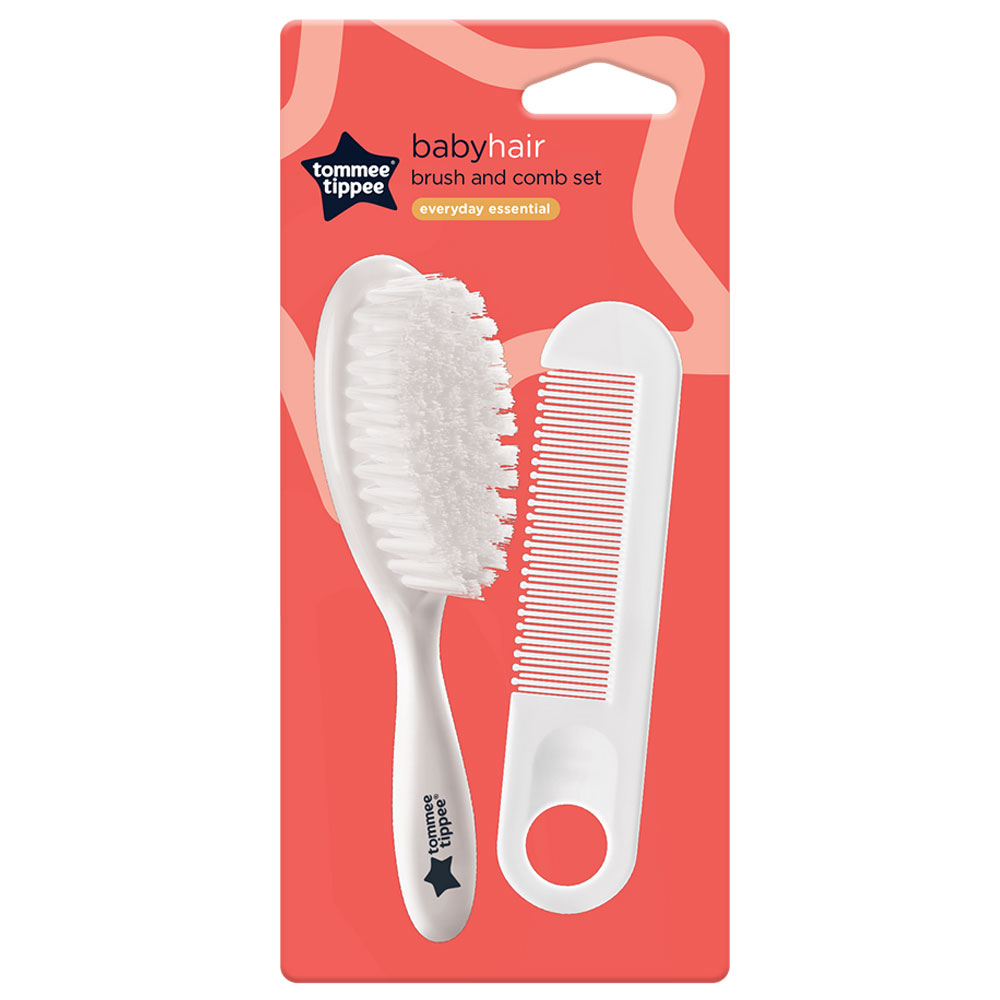 Tommee Tippee Essentials Baby Brush and Comb - White — تصویر 4
