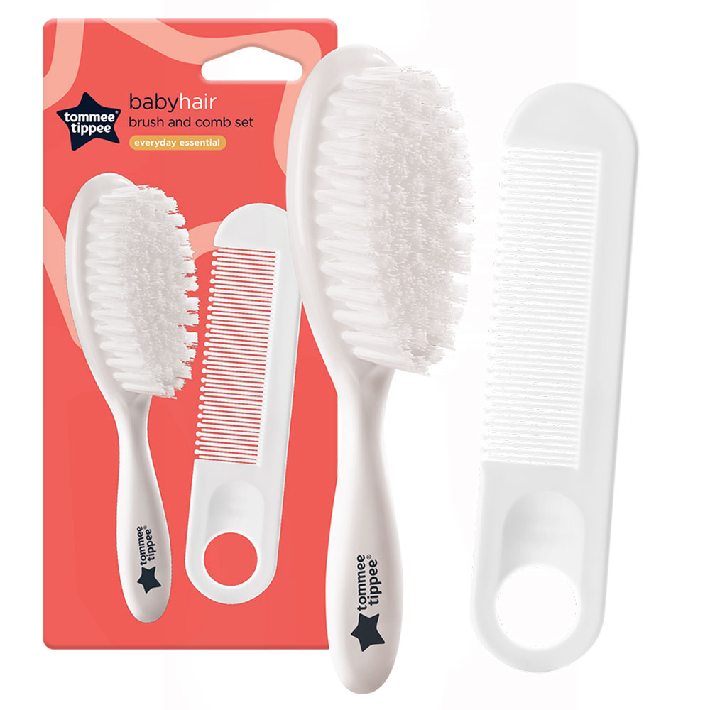 Tommee Tippee Essentials Baby Brush and Comb - White — تصویر 3